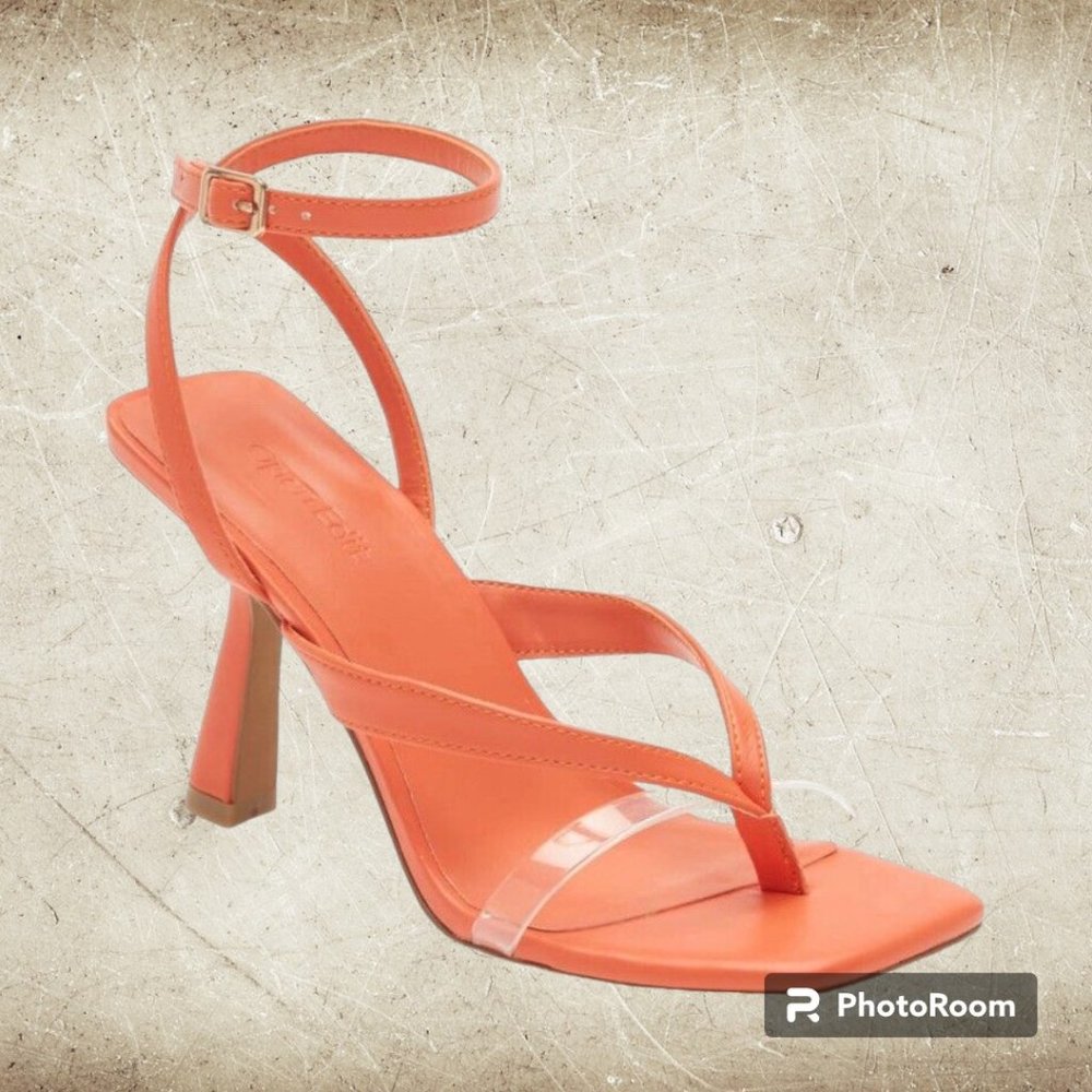 Nordstrom - Open Edit NWTags Addison Orange / Cherry Strap Stilettos 4” heel